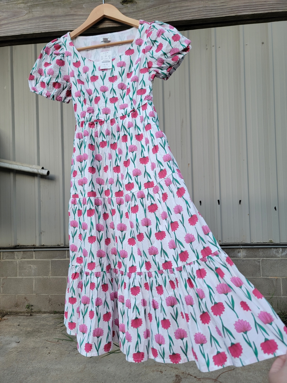 J Crew Floral Tiered Poplin Midi Maxi Dress Size 00P